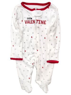 Infant Boys & Girls White Little Valetine Red Heart Valentine's Sleeper 3 Months