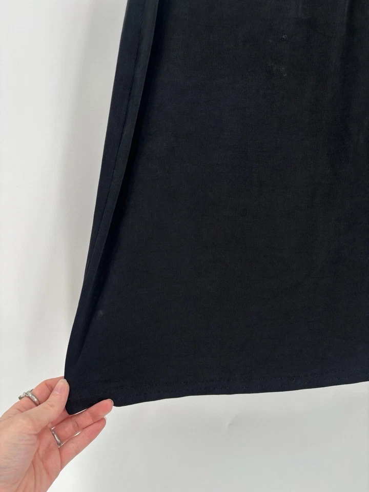 Falda CLIO Vintage Mujer Mediana Negra Elástica Años 90 Abertura Laterales Tirar de la Rodilla Larga Foto 3 de 4