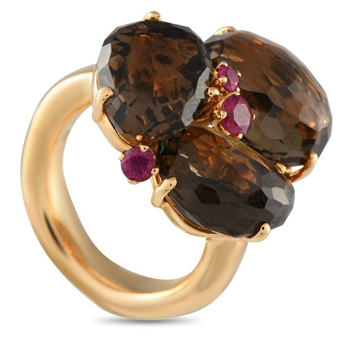 Pomellato Bahia 18K Yellow Gold Ruby and Quartz Ring PO57-041525
