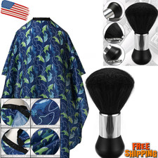 Professional Hair Cutting Cape with Neck Duster Brush Barber Salon Haircut Acces