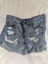 Womens Aeropostle Mom Short Light Wash, Size 2, Distressed