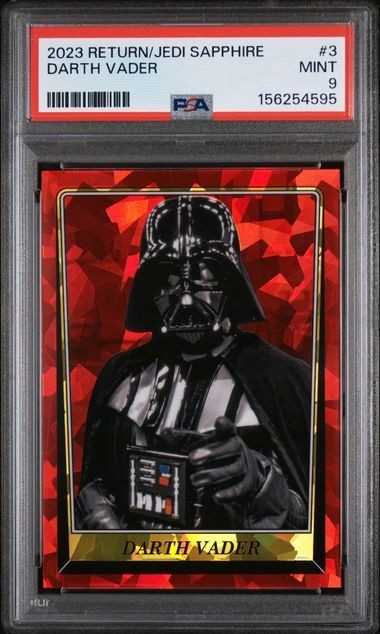 2023 TOPPS STAR WARS SAPPHIRE RETURN OF THE JEDI DARTH VADER #3 PSA 9 view 1