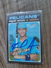 Miguel Amaya Signed 2020 Heritage Minors Baseball Card Chicago Cubs #136