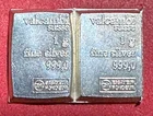 2 Vintage .999 FINE SILVER Mini Bar! 1 Gram! 2 Grams Total!