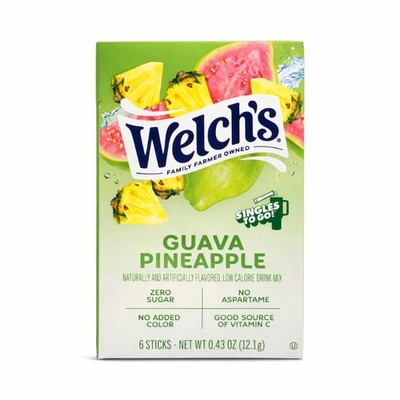 6x Welch's Guava Pineapple Singles To Go Drink Mix Pack Beverage Lot 6ct