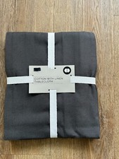 Marks & Spencer Dark Grey Cotton with Linen Tablecloth 6 Person 140 x 230cm BNWT
