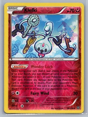 Reverse Holo Klefki 80/114 Uncommon Steam Siege Pokemon NM