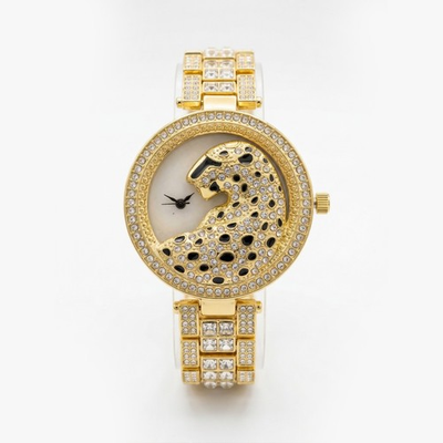 #ad US STOCK Luxury Leopard Crystal Watch Women Iced Out Bling Diamond Jewelry CA $39.90