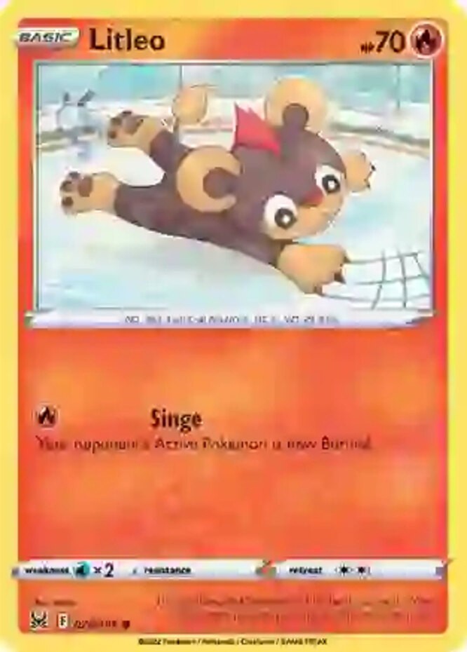 Litleo - 028/196 - Common (Lp) Lost Origin - Fire Pokémon