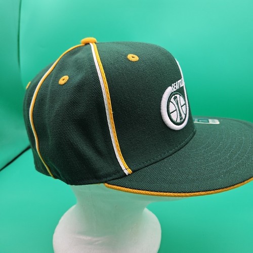 Vintage Seattle Supersonics Hat Reebok Fitted Size 7 1/8 Hardwood Classics Green - Picture 5 of 7