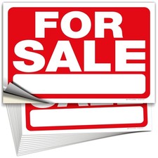 "For Sale Sign Stickers - 12 Pack 14x10" Vinyl"