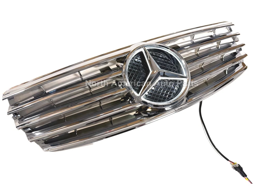 E55 grille E-Class All Chrome Illuminated Star E320 E500 2003 2004 2005 2006 LED - Image 2 of 4