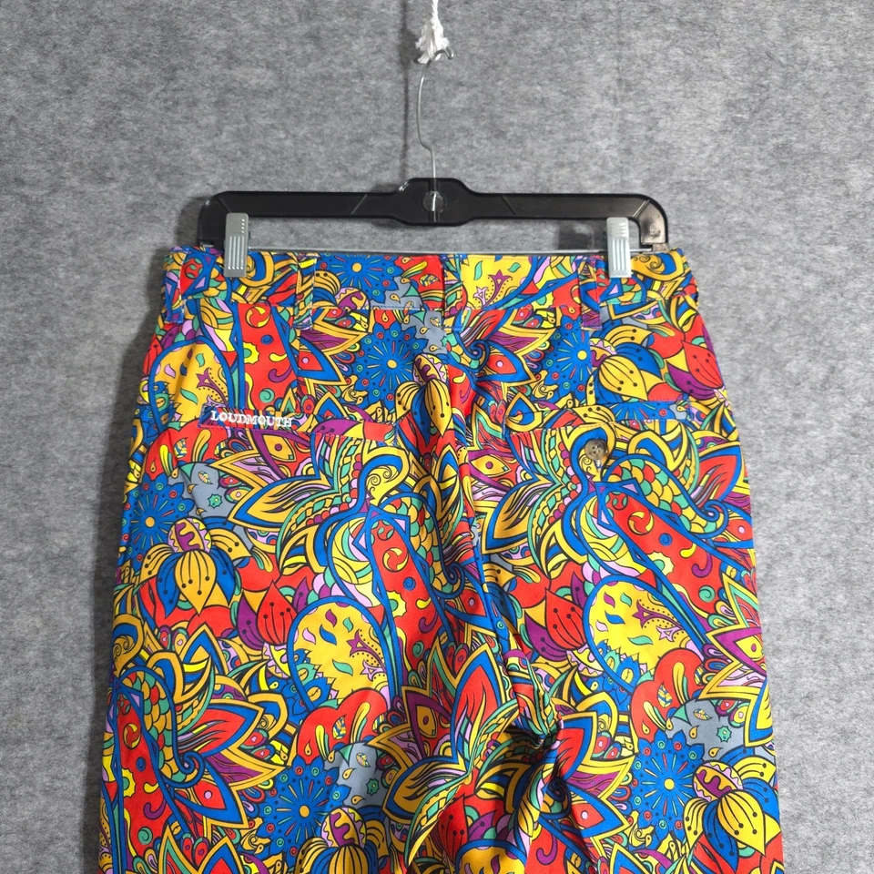 Loudmouth Golf Men Shorts Multi Color Paisley Print Casual Performance Fun Sport - Image 3 of 4