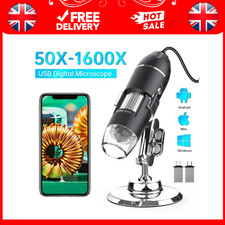 1600X USB Digital Microscope Camera 8 LED Magnifier Endoscope Android PC UK