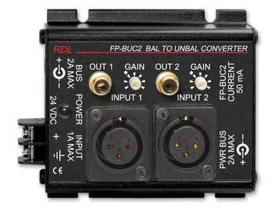 RDL FP-BUC2 2-Channel Balanced to Unbalanced Converter XLR In RCA Out