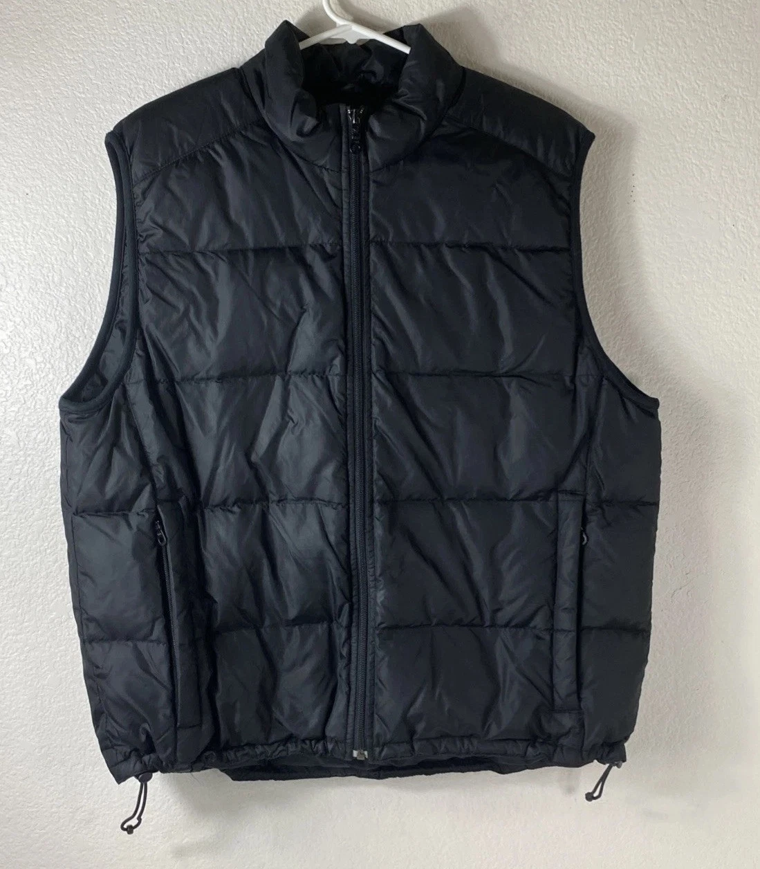 Eddie Bauer Mens Athletic Vest L Black Outdoor Outfitter 100% Nylon Fleece