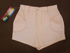VINTAGE 60s/70s Highwaisted White Stitched Shorts - NEW WITH TAGS