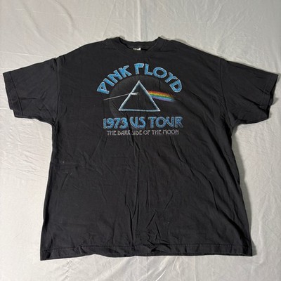Pink Floyd 1973 US Tour Dark Side of the Moon Black Graphic T-Shirt Mens 2XL
