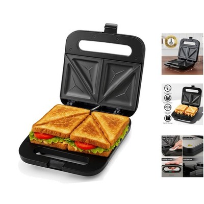 750W Electric Sandwich Maker - Compact Design for Quick Meals & Easy Cleaning