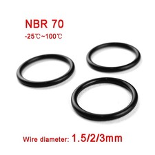 NBR Nitrile Rubber O Rings, 1.5/2/3mm Thick 5mm 50mm Outer Dia O-Ring Seals