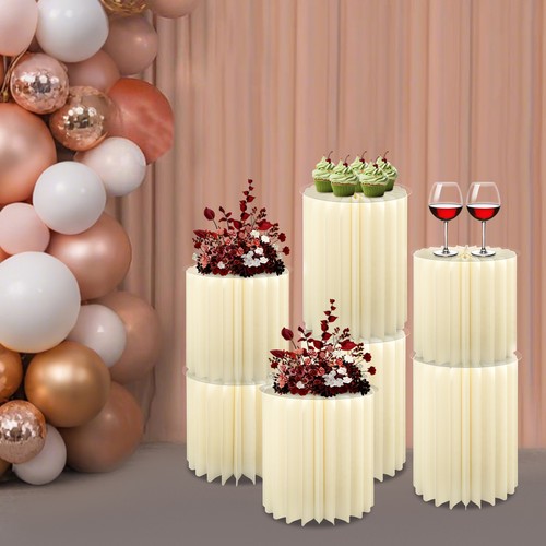 7pcs Foldable Paper Cake Display Stand, Cylinder Flowers Stand Decorative Column - Picture 22 of 24