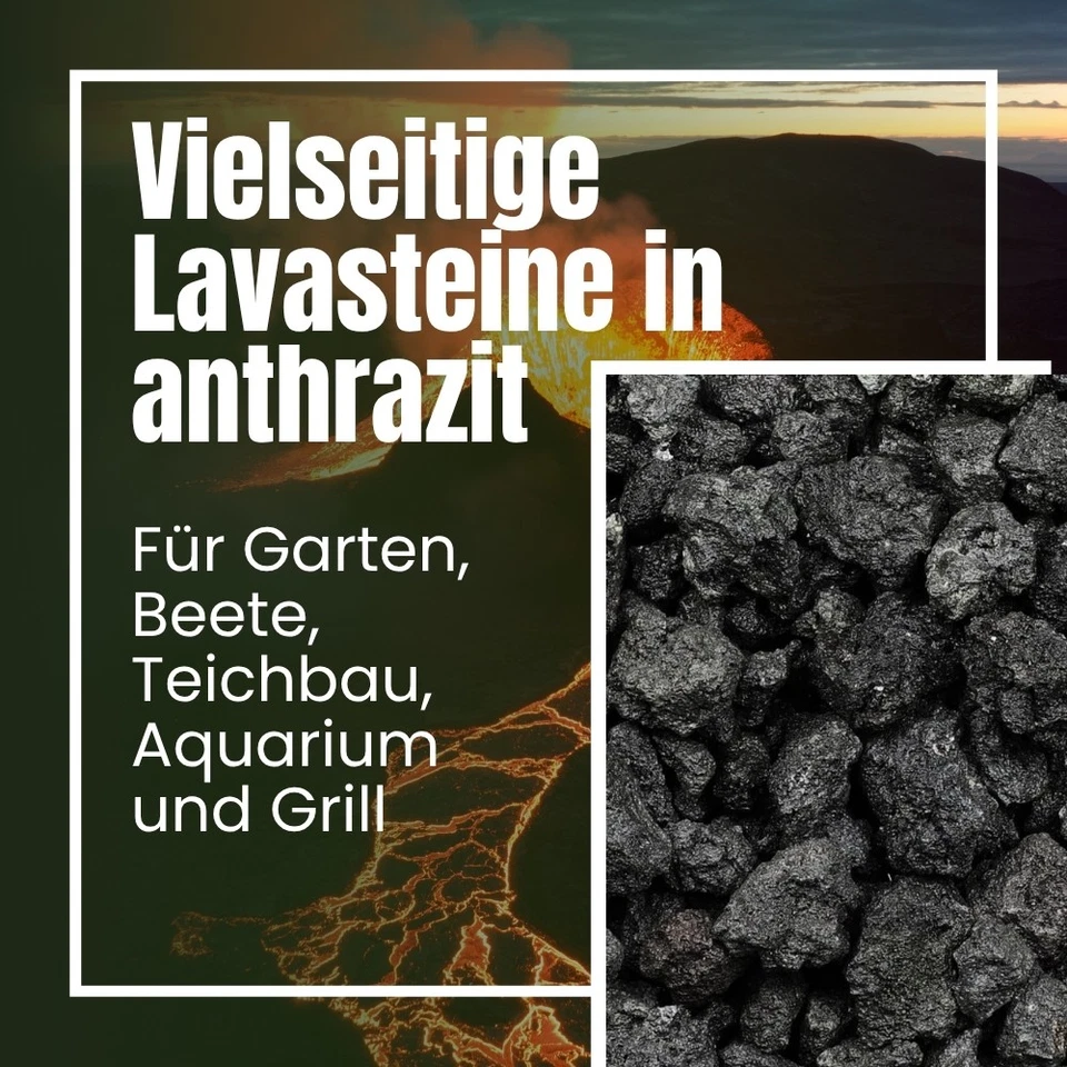 Lavastein Lava Kies Granulat Mulch Grill Garten Pflanze Anthrazit 2-8 8-16 16-32 - Bild 2 von 4