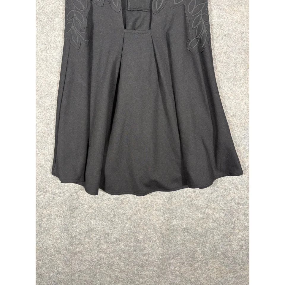 Free People Black Mini Dress Sleeveless Party Cocktail Leaf Cutout Backless - Image 3 of 4