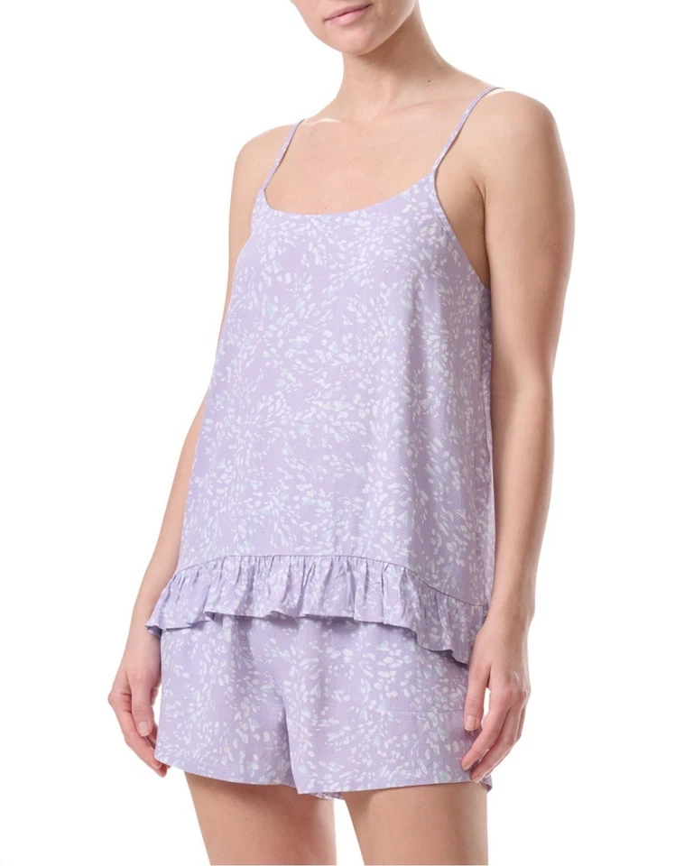 Espléndido 2 piezas para mujer Conjunto de pijama boxer con dobladillo con volantes - Breezy Love talla L Foto 3 de 4