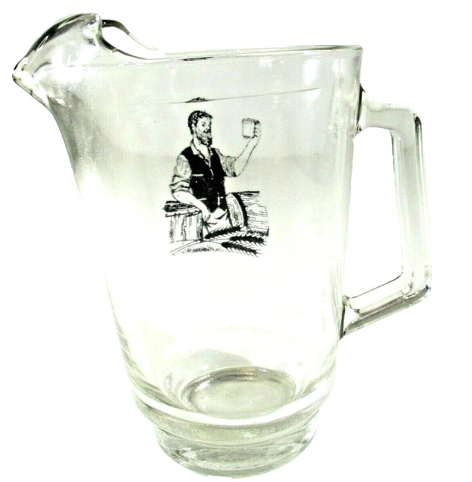 Jarra de cerveza vaso con mango con un emblema negro de una cervecera tiene capacidad para 1,125 litros Foto 4 de 4