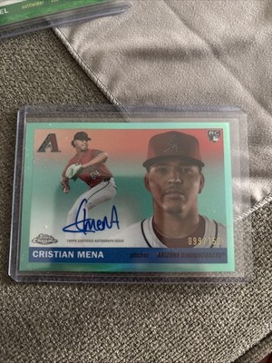 2025 Topps Chrome Platinum- Rookie Autographs Cristian Mena #CPA-CME Aqua /150