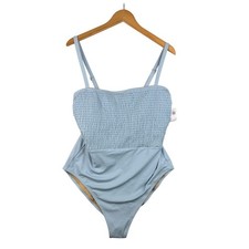 New Old Navy Smoked Detail One Piece Bathing Suit size 2X Light Blue