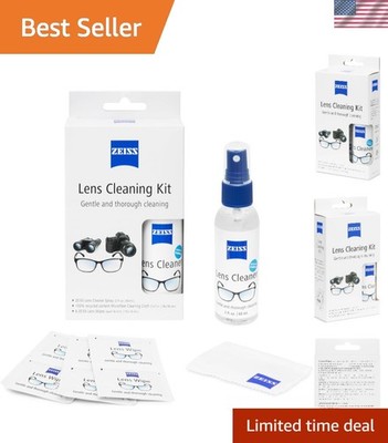 All-in-One Lens Cleaning Set: 2oz Ammonia-Free Spray & Wipes for Clear Vision