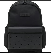 Crocs Classic Nylon Backpack, Ready to Personalize Travel and School Bag: Black