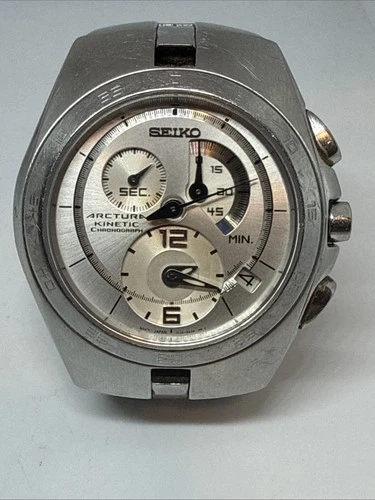 Vintage SEIKO ARCTURA Kinetic Chronograph Watch SNL001 7L22-0AA0 - + Extra Links