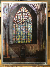 Vintage Mid-Century Ernest Uden Foil Lithograph Framed Picture of York Cathedral