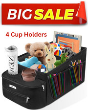 BIG SALE Passenger Seat Organizer with Partitions  4 Cup Holders NEW