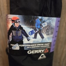 Gerry Youth Performance Snow Pants w/ Removable Suspenders Black Size XS Winter