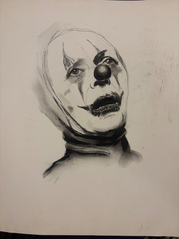 Art Drawing of a Clown Original