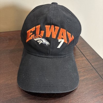 ELWAY 7 Denver Broncos Black Ballcap Hat Black Headmaster OSFA ADJUSTABLE Cap