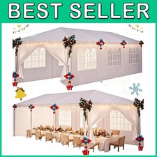 10x30 Party Tent with 8 Removable Sidewalls - White