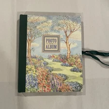 Photo Album Floral Impressionist Illustrated Framed Rice Paper Holds 20 Photos