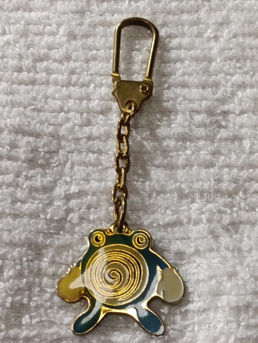 Poliwhirl Pokemon Metal Swing Tomy Mini Keychain Anime Japanese