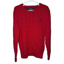 Polo Ralph Lauren Boys Red Cable Knit Sweater Size 8