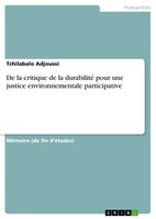 De La Critique De La Durabilité Pour Une Justice Environnementale Participative
