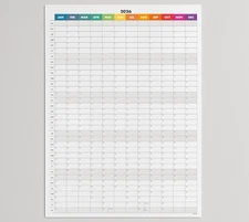 Dry Erase Wall Calendar 2026, 27×39 in — Double-Sided Yearly Planner (Dated & Un