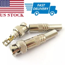 10pcs New BNC Male Metal Screw Solder/Solderless Connectors for RG59 RG6 Cable