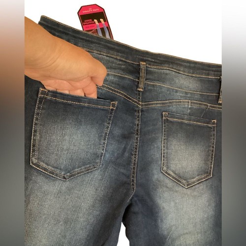 No Boundaries Jeans Women's Straight Leg Denim Pants Casual Comfort Stretch Blue - Picture 8 of 10