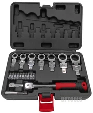 20pc 12-PT FLEXIBLE HEAD RATCHETING SPANNER COMBINATION WRENCH SAE SET