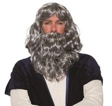 Biblical Wig Beard Gray Religious Fancy Dress Halloween Adult Costume Accessory