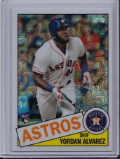 Yordan Alvarez 2020 Topps Series 1 Mojo Refractor Rookie Card 1985 Chrome Silver